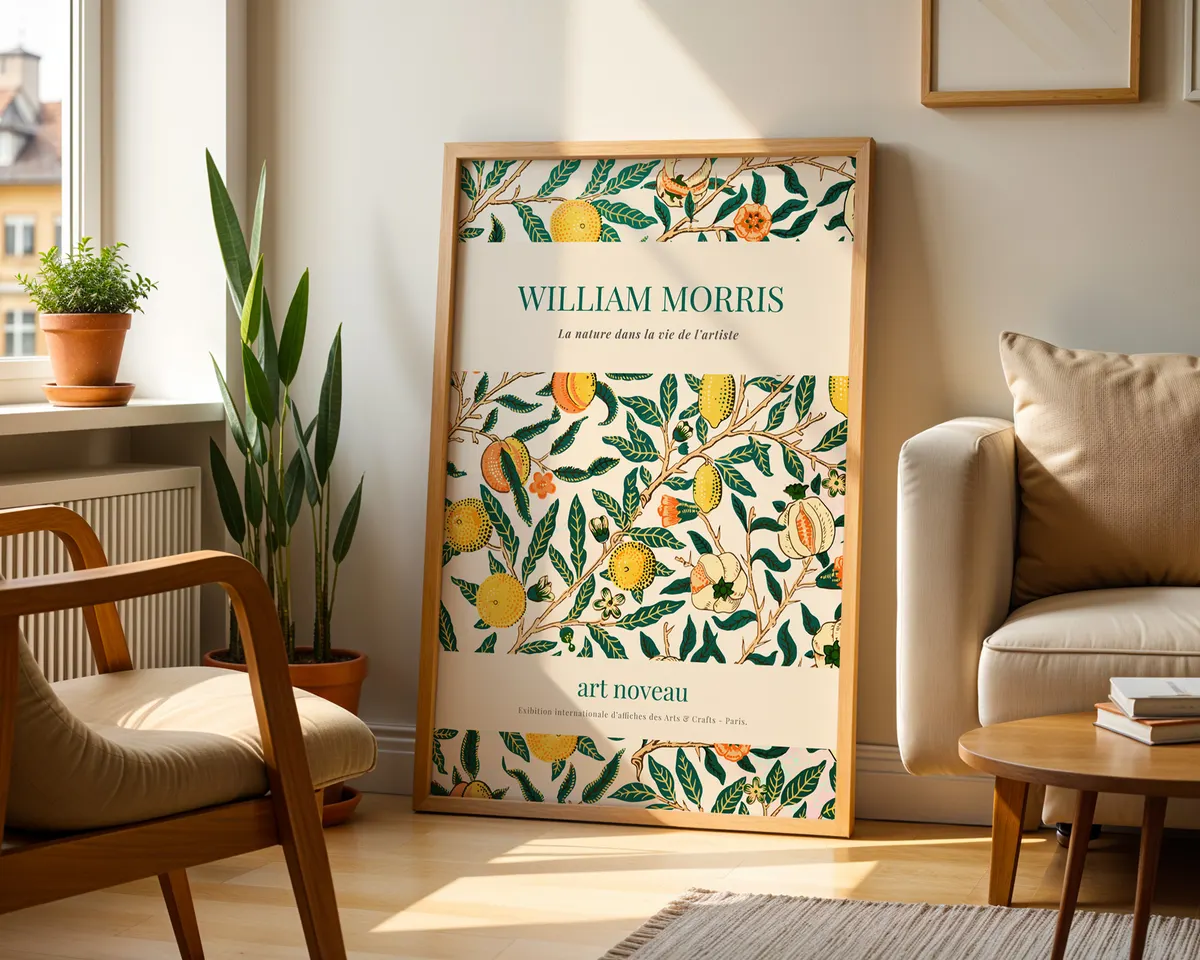 Maximalist William Morris style floral poster with a dense Victorian repeating pattern in rich jewel greens and deep earthy hues. — photo 2