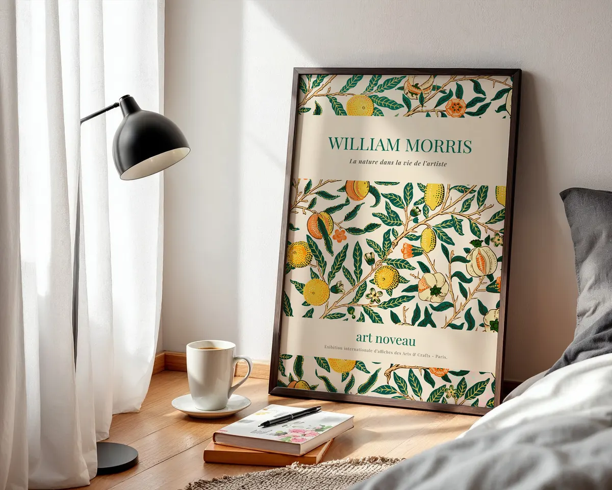 Maximalist William Morris style floral poster with a dense Victorian repeating pattern in rich jewel greens and deep earthy hues. — photo 3