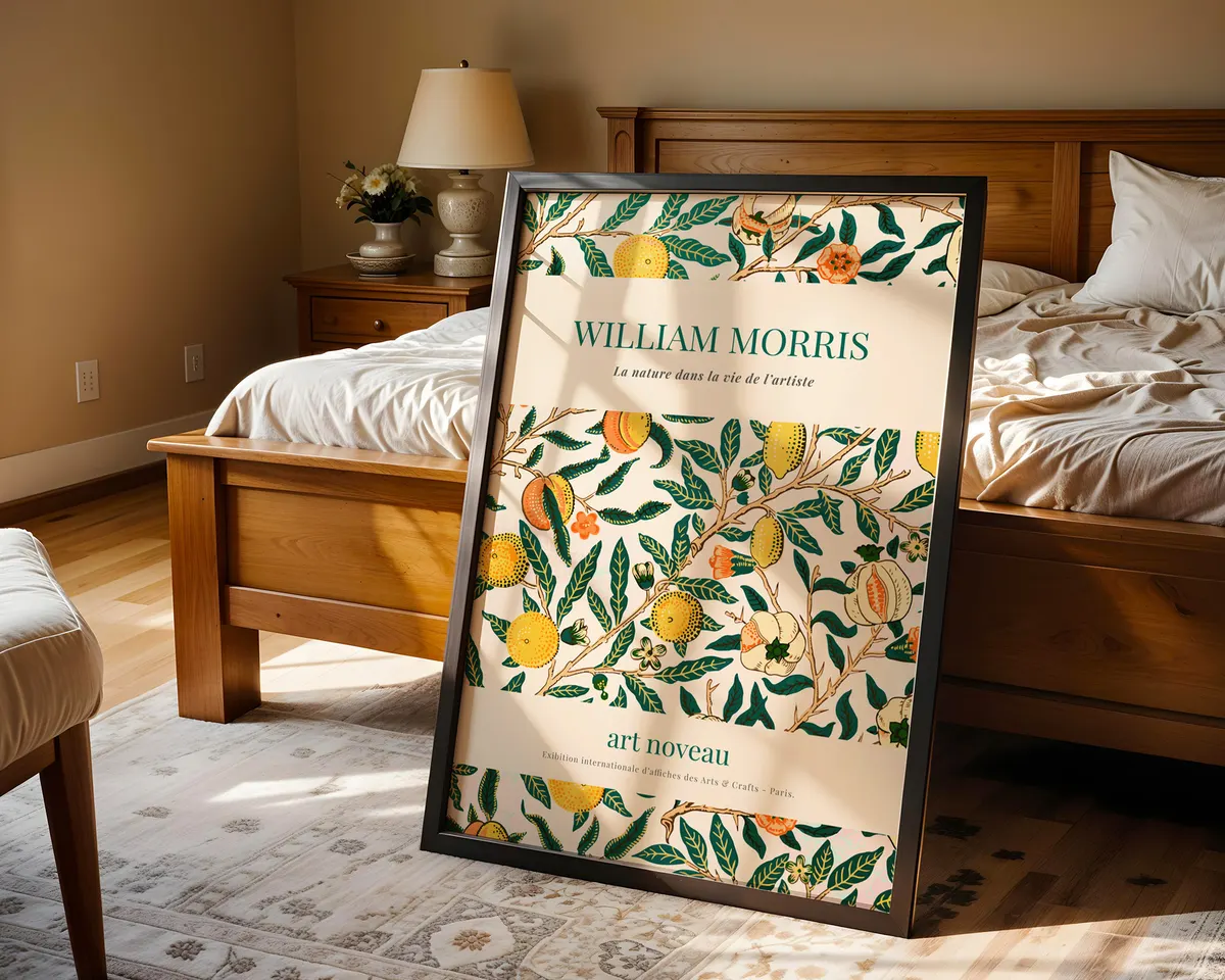 Maximalist William Morris style floral poster with a dense Victorian repeating pattern in rich jewel greens and deep earthy hues. — photo 4