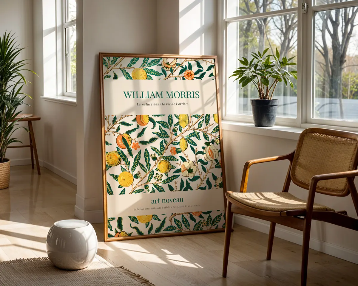 Maximalist William Morris style floral poster with a dense Victorian repeating pattern in rich jewel greens and deep earthy hues. — photo 5