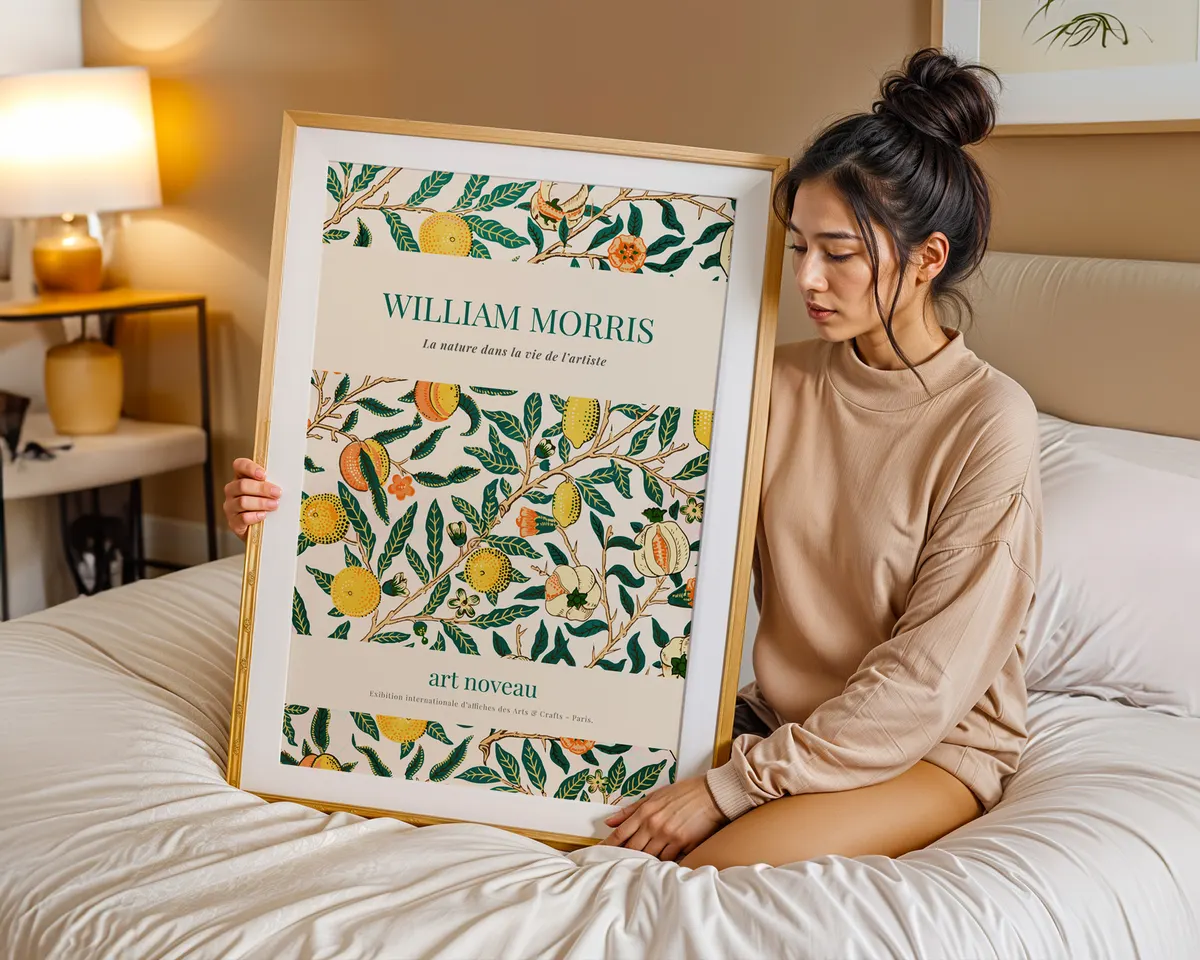 Maximalist William Morris style floral poster with a dense Victorian repeating pattern in rich jewel greens and deep earthy hues. — photo 7