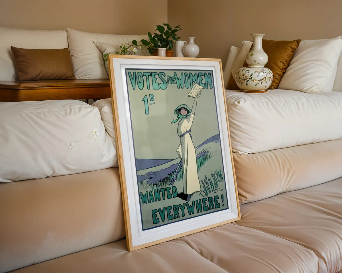 Vintage style Votes for Women suffragette poster with bold typographic protest design in a historical feminist activism aesthetic. — photo 6