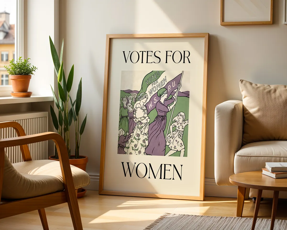 Modern minimalist Votes for Women poster with clean bold typography reinterpreting the classic suffragette protest design. — photo 2