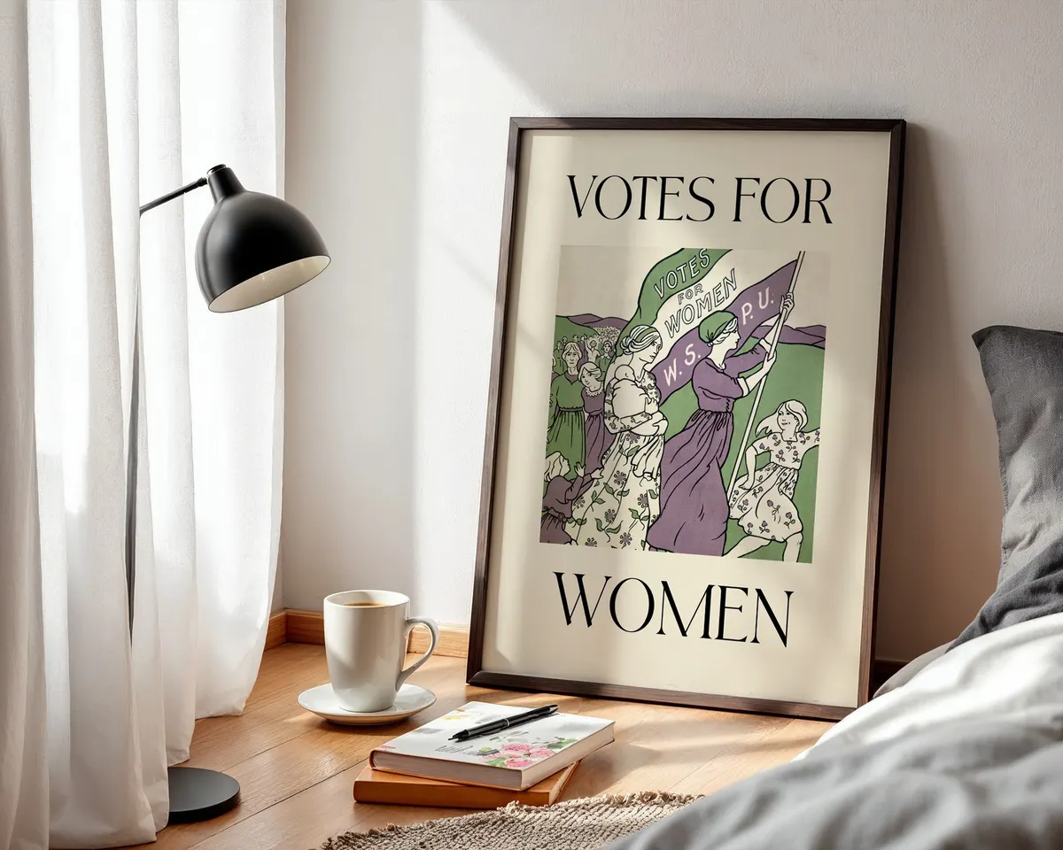 Modern minimalist Votes for Women poster with clean bold typography reinterpreting the classic suffragette protest design. — photo 3