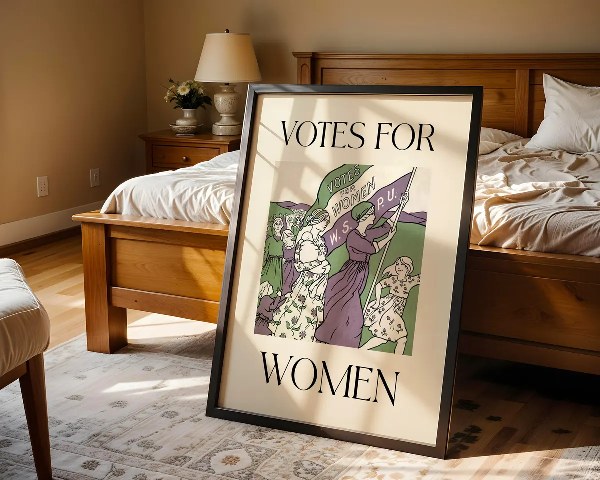 Modern minimalist Votes for Women poster with clean bold typography reinterpreting the classic suffragette protest design. — photo 4