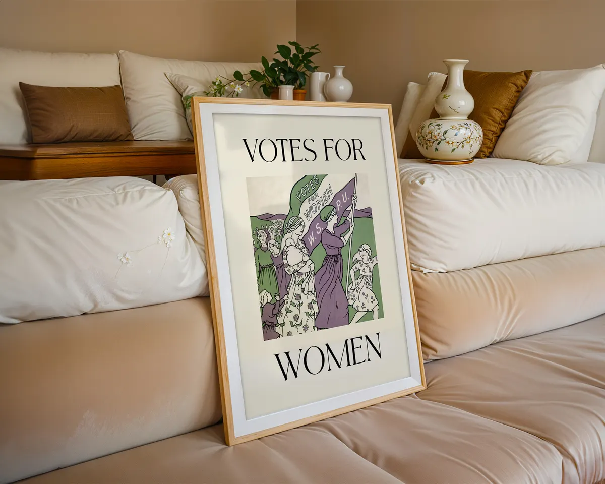 Modern minimalist Votes for Women poster with clean bold typography reinterpreting the classic suffragette protest design. — photo 6