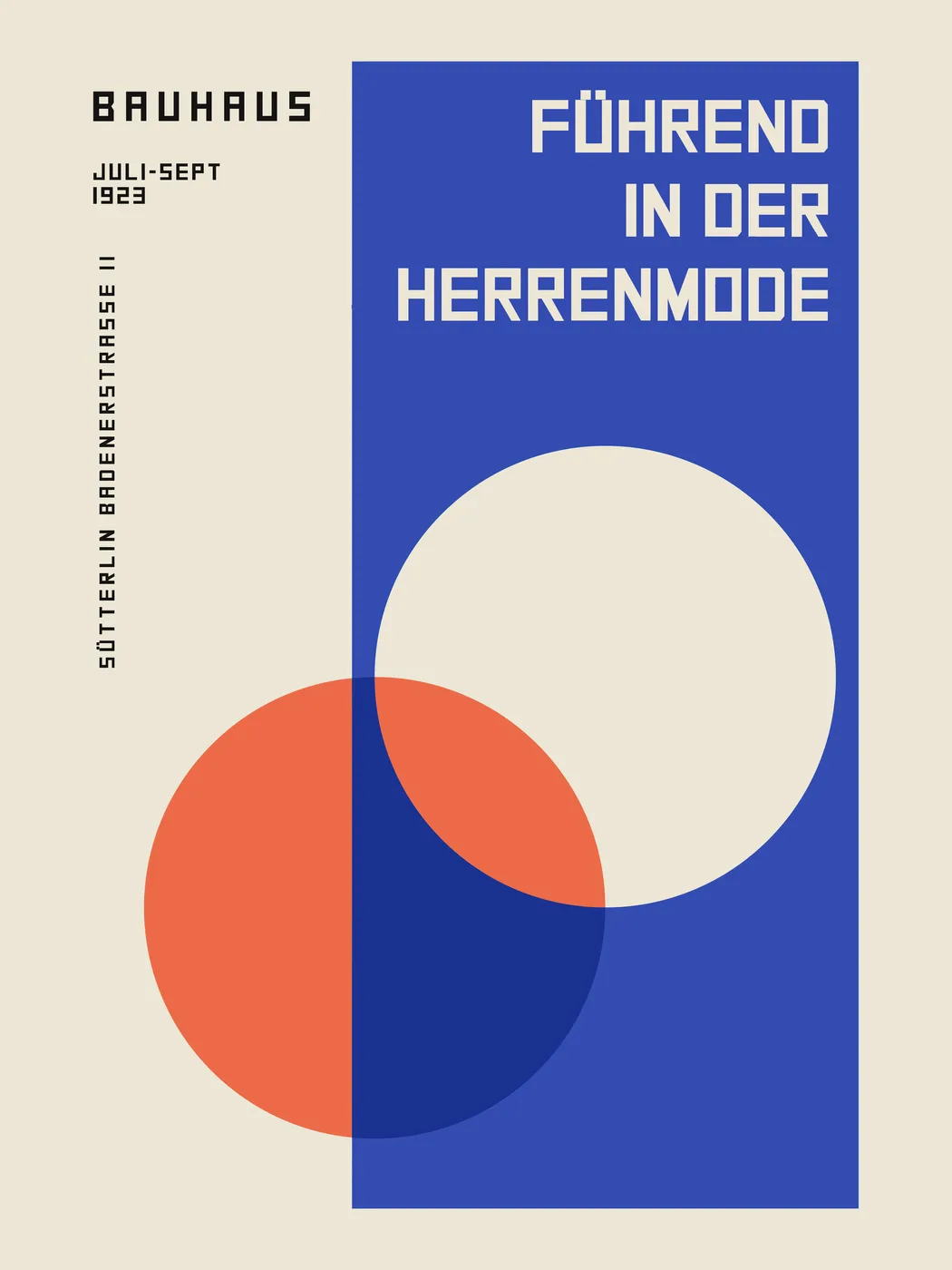 Bauhaus typographic poster with bold geometric letterforms and structured modernist composition.