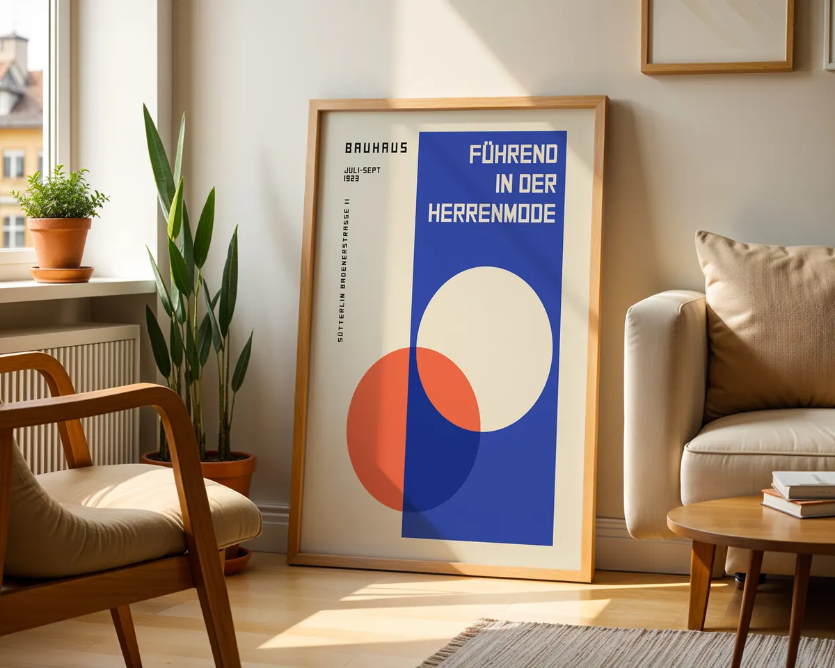 Bauhaus typographic poster with bold geometric letterforms and structured modernist composition. — photo 2