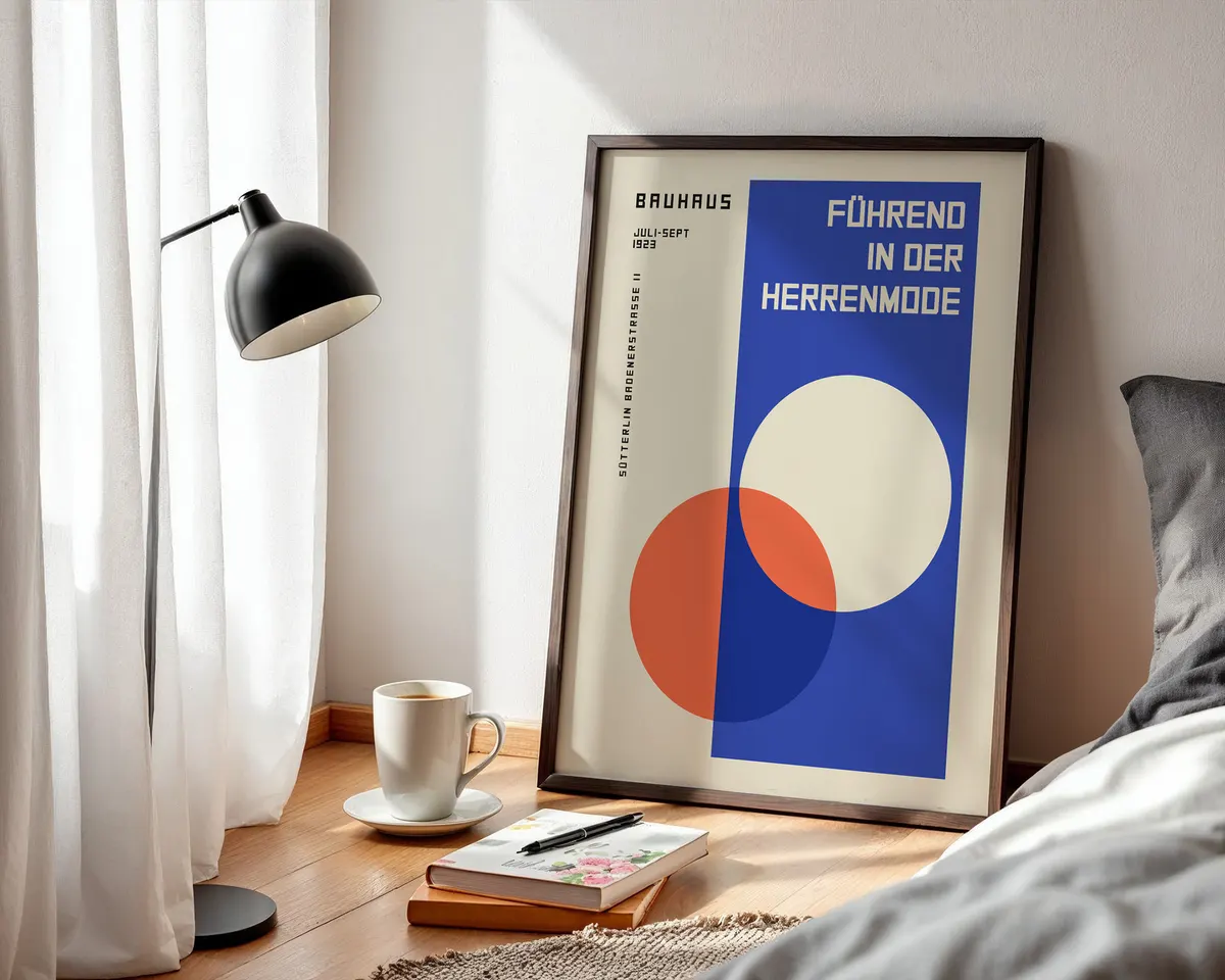 Bauhaus typographic poster with bold geometric letterforms and structured modernist composition. — photo 3