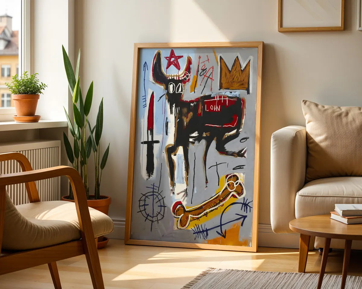 Street art pattern poster with repeating neo-expressionist graffiti motifs and bold gestural mark-making. — photo 2