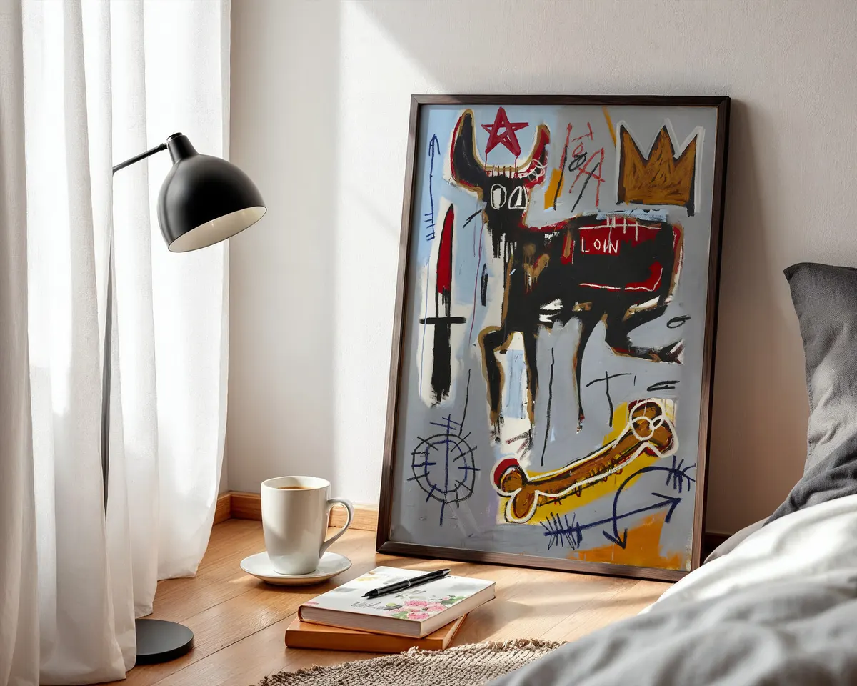 Street art pattern poster with repeating neo-expressionist graffiti motifs and bold gestural mark-making. — photo 3
