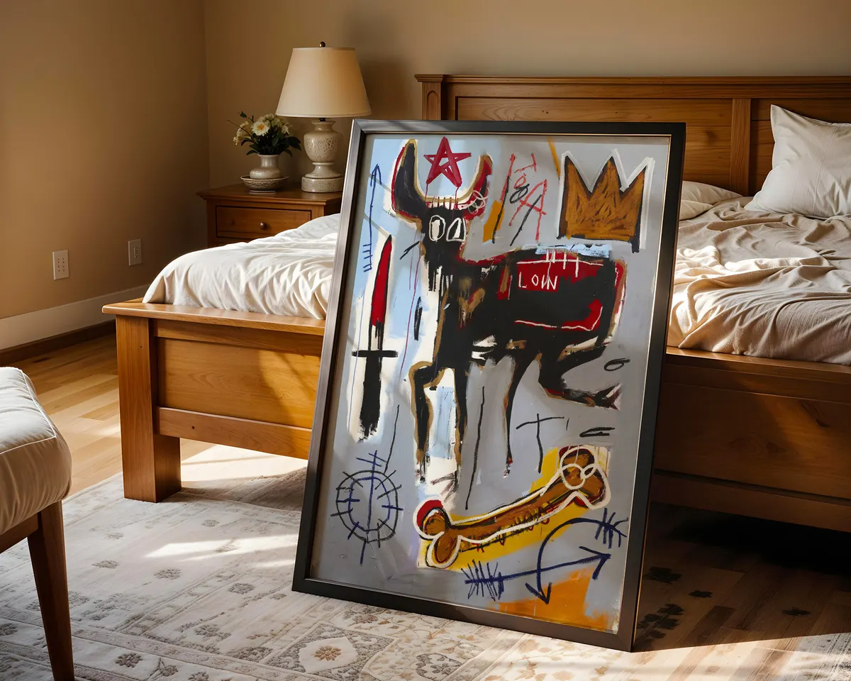 Street art pattern poster with repeating neo-expressionist graffiti motifs and bold gestural mark-making. — photo 4