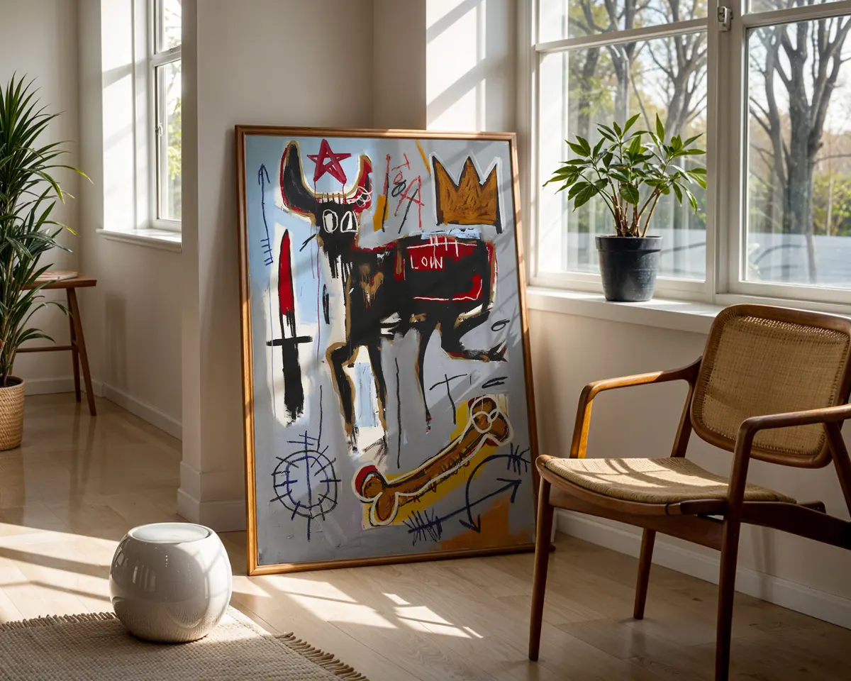Street art pattern poster with repeating neo-expressionist graffiti motifs and bold gestural mark-making. — photo 5