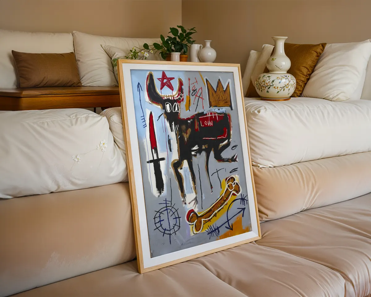 Street art pattern poster with repeating neo-expressionist graffiti motifs and bold gestural mark-making. — photo 6