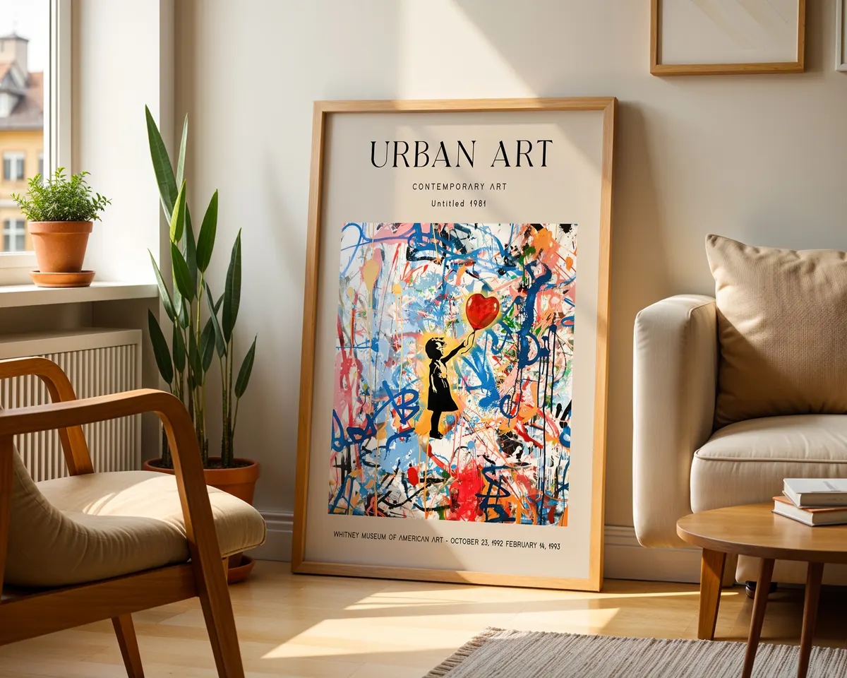 Neo-expressionist art poster with deliberate gestural marks and scratches in a controlled chaotic composition. — photo 2