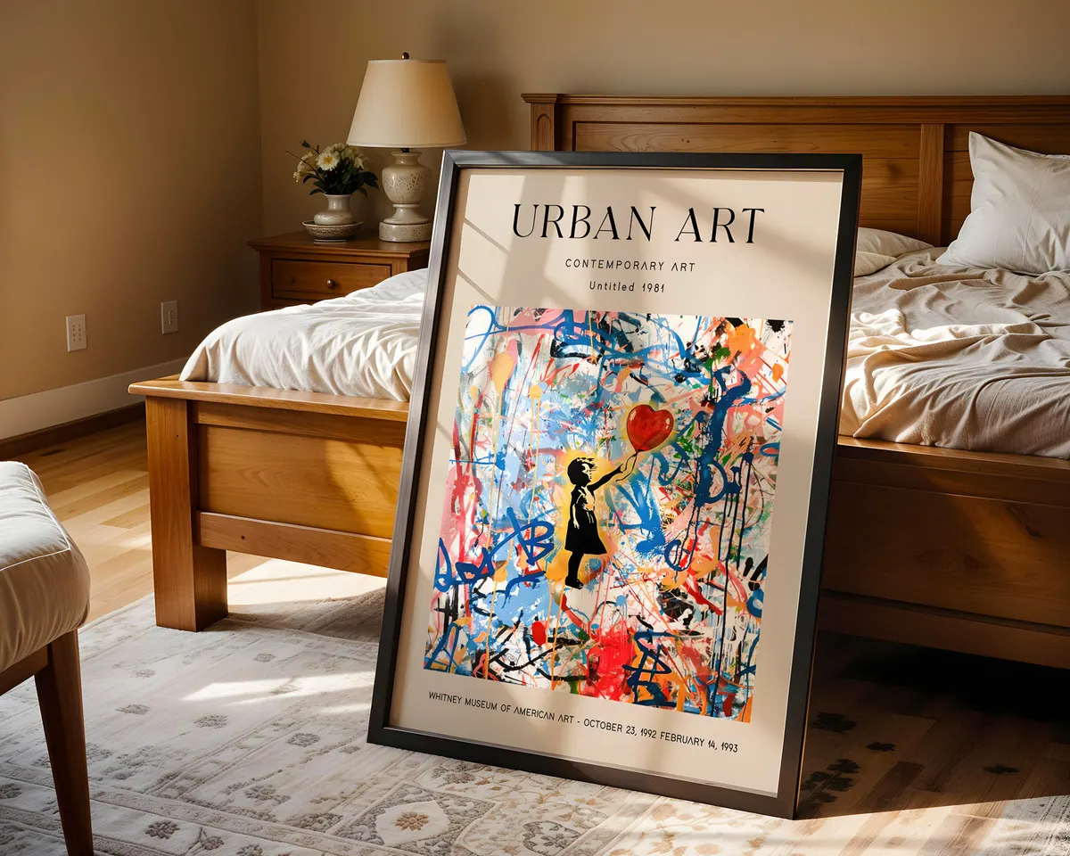 Neo-expressionist art poster with deliberate gestural marks and scratches in a controlled chaotic composition. — photo 4