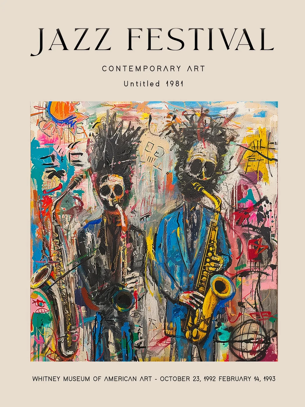 Bold abstract street art poster with raw expressive gestures designed as a statement focal point.