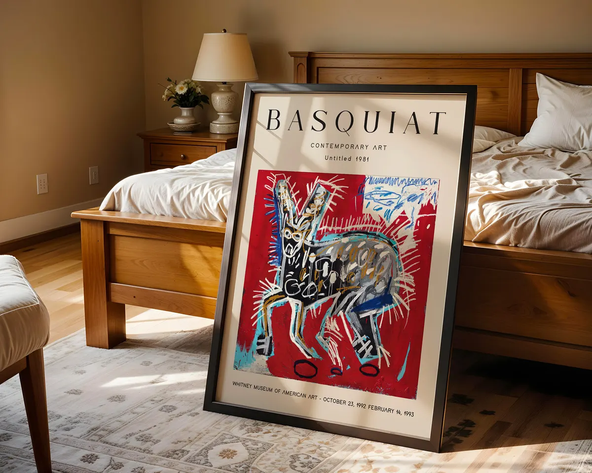 Bold red neo-expressionist street art poster with raw gestural composition in crimson and warm red tones. — photo 4