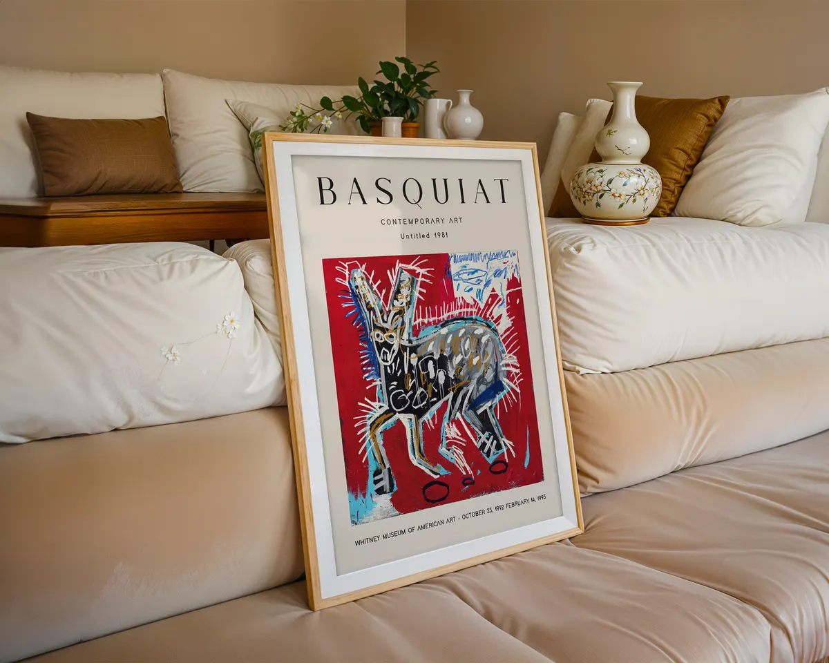 Bold red neo-expressionist street art poster with raw gestural composition in crimson and warm red tones. — photo 6