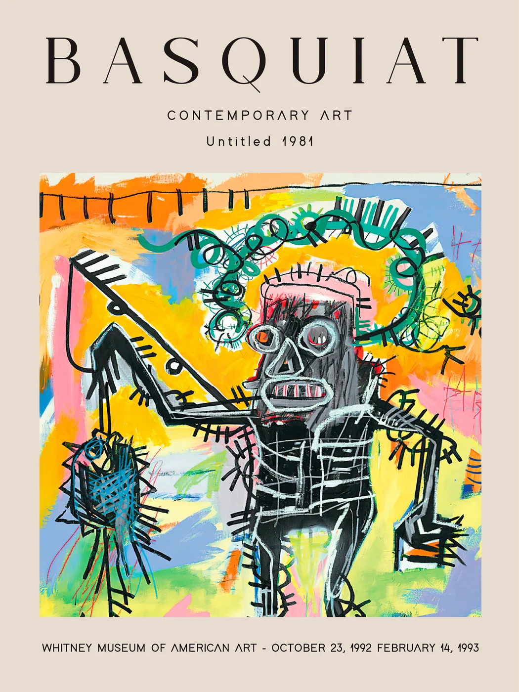 Contemporary street art poster with fresh graffiti-influenced gestural composition in bold colours.