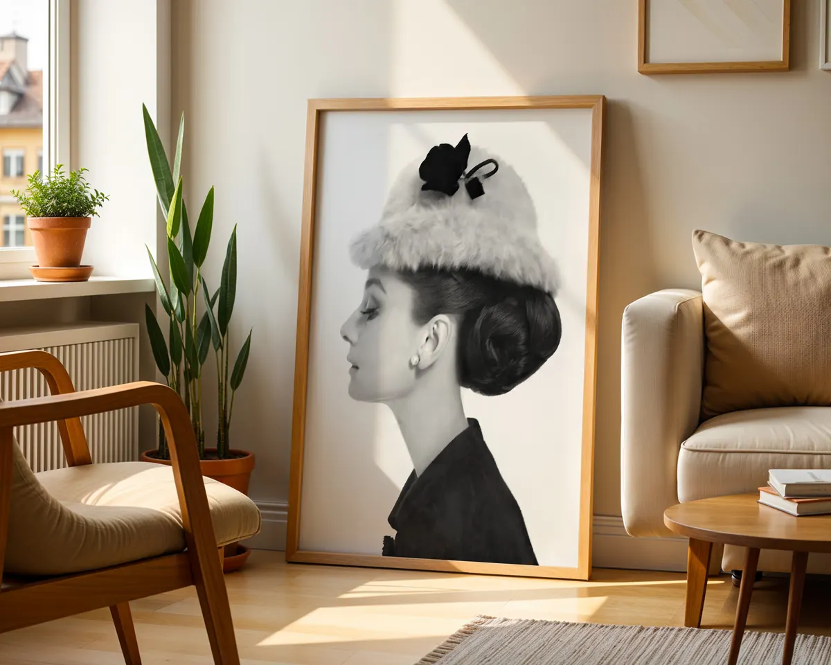 Vintage style portrait poster of an elegant classic Hollywood woman in a refined understated glamour aesthetic. — photo 2