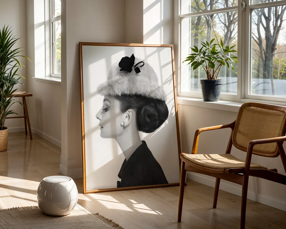 Vintage style portrait poster of an elegant classic Hollywood woman in a refined understated glamour aesthetic. — photo 5