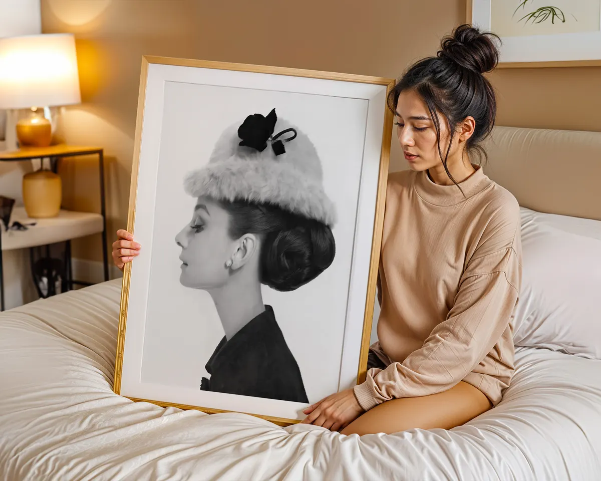 Vintage style portrait poster of an elegant classic Hollywood woman in a refined understated glamour aesthetic. — photo 7