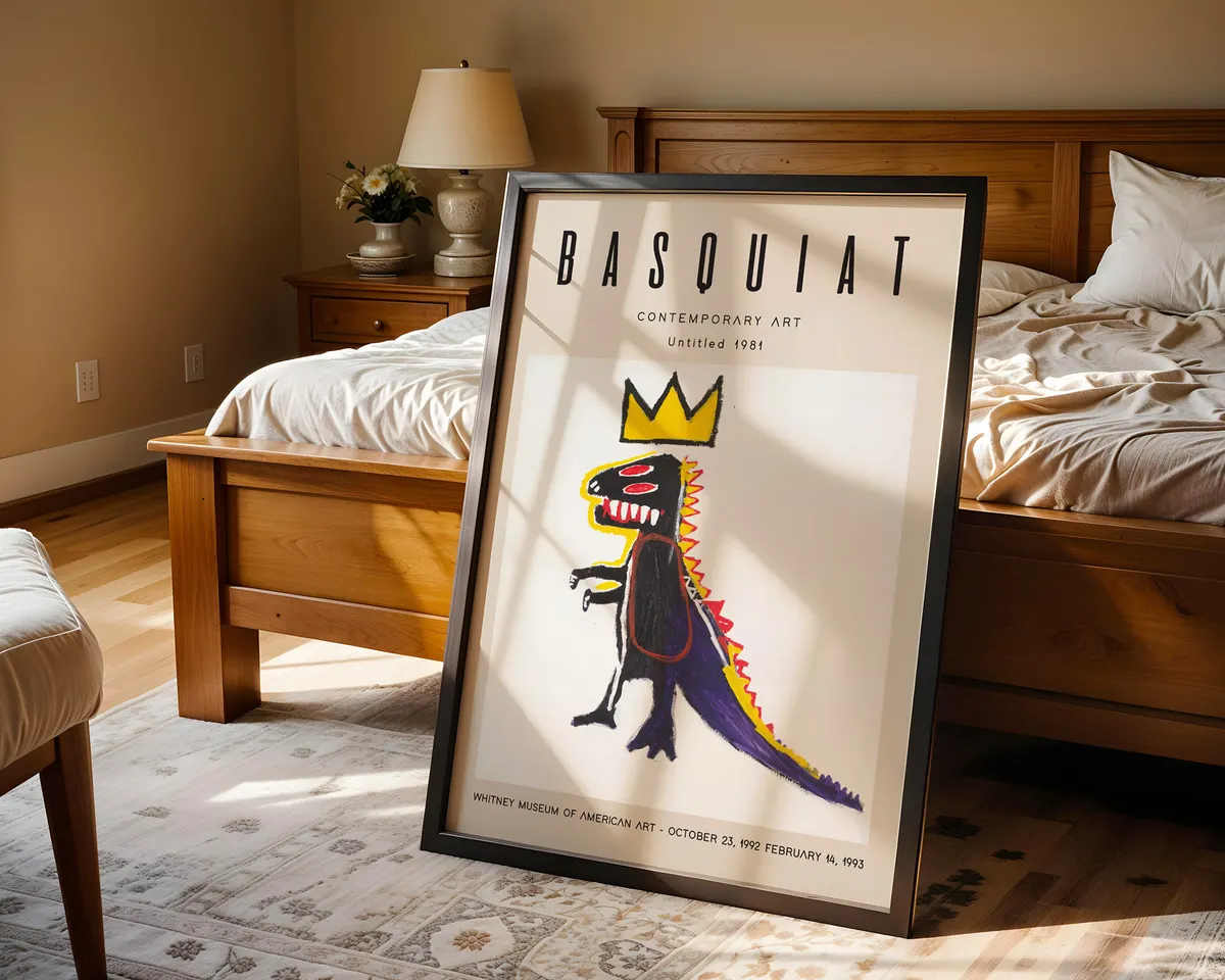 Natural history museum style dinosaur exhibition poster with a dramatic fossil illustration and exhibition typography in warm earth tones. — photo 4