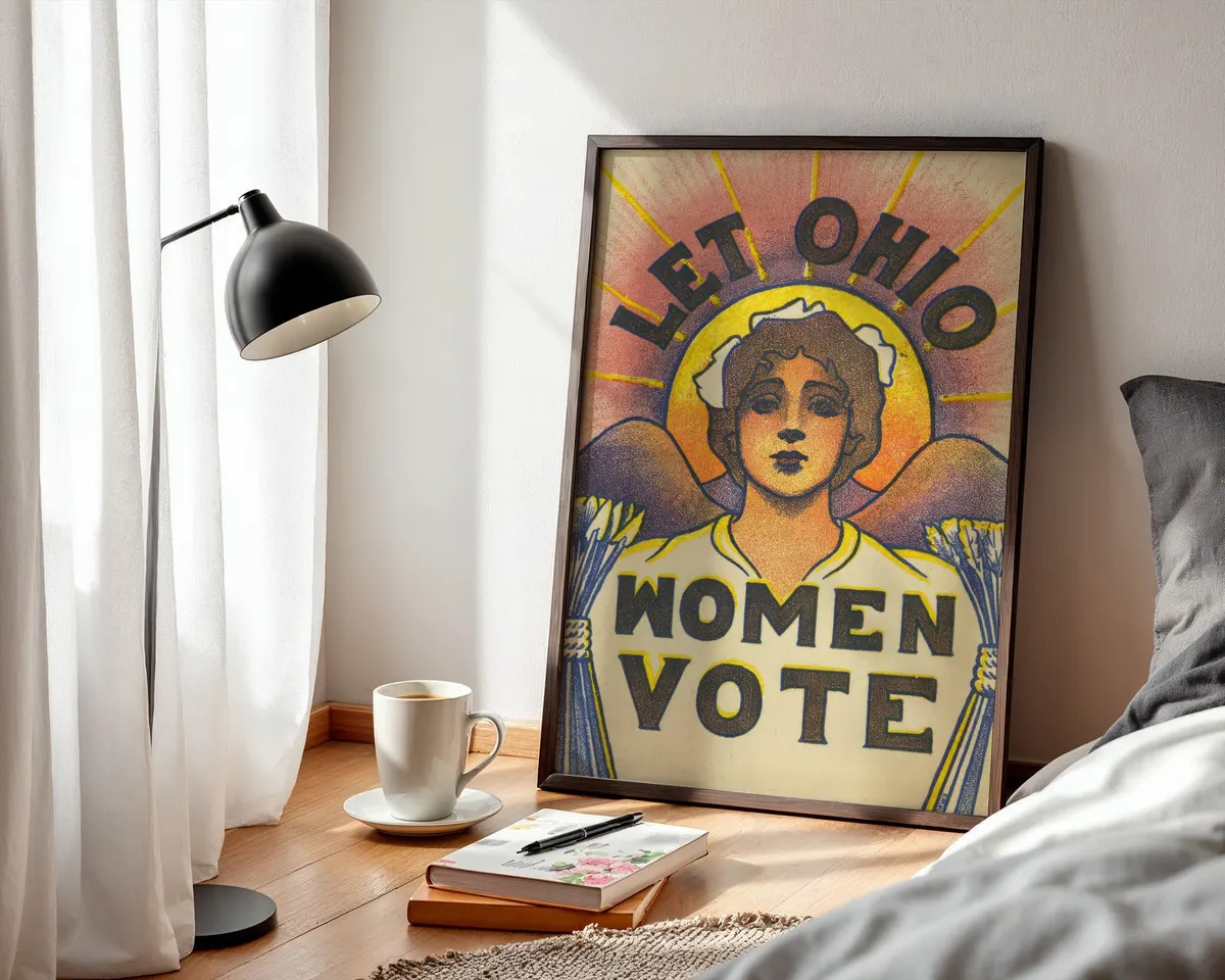 Vintage Americana typographic poster of the state name Ohio in a warm retro colour palette. — photo 3