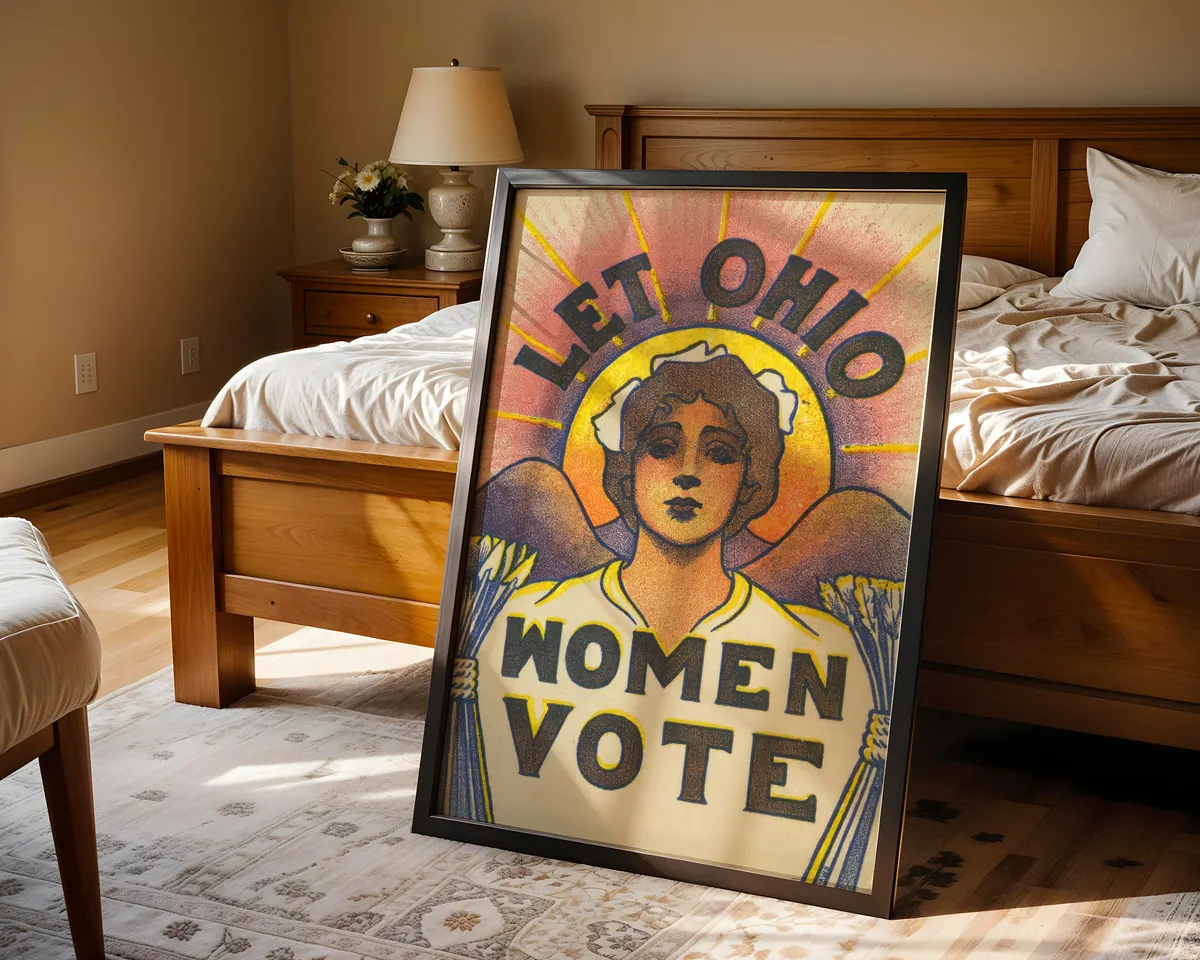 Vintage Americana typographic poster of the state name Ohio in a warm retro colour palette. — photo 4
