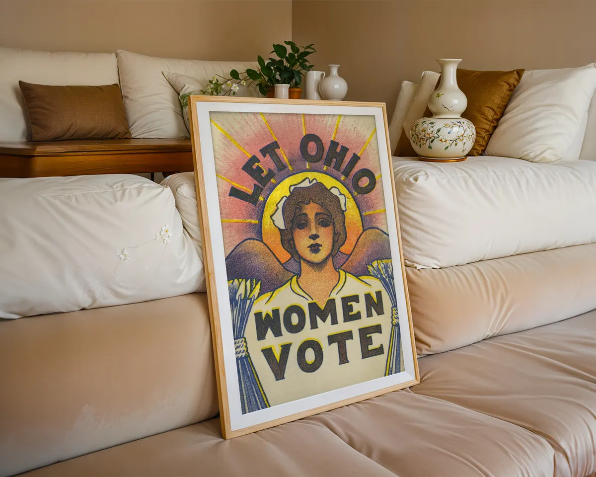 Vintage Americana typographic poster of the state name Ohio in a warm retro colour palette. — photo 6