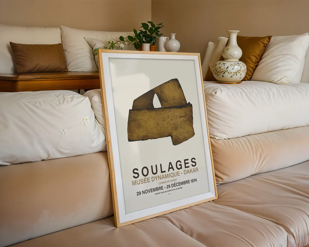 Warm brown abstract art poster with earthy ochre and deep umber gestural strokes. — photo 6