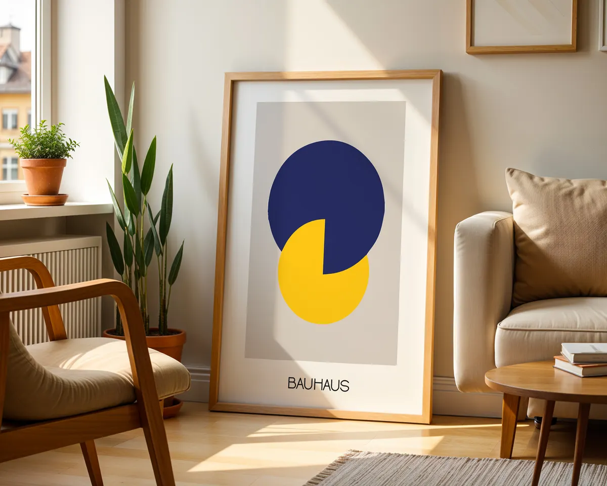 Modernist abstract poster combining geometric forms and primary colours in the style of European avant-garde design. — photo 2