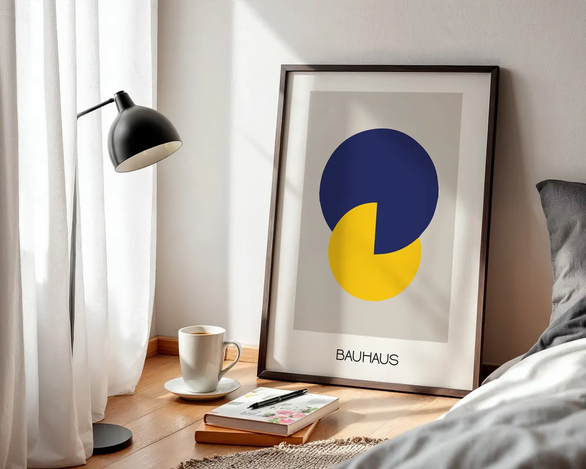 Modernist abstract poster combining geometric forms and primary colours in the style of European avant-garde design. — photo 3
