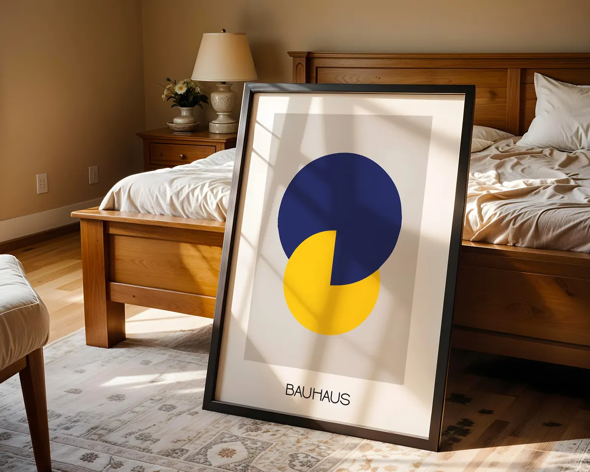 Modernist abstract poster combining geometric forms and primary colours in the style of European avant-garde design. — photo 4