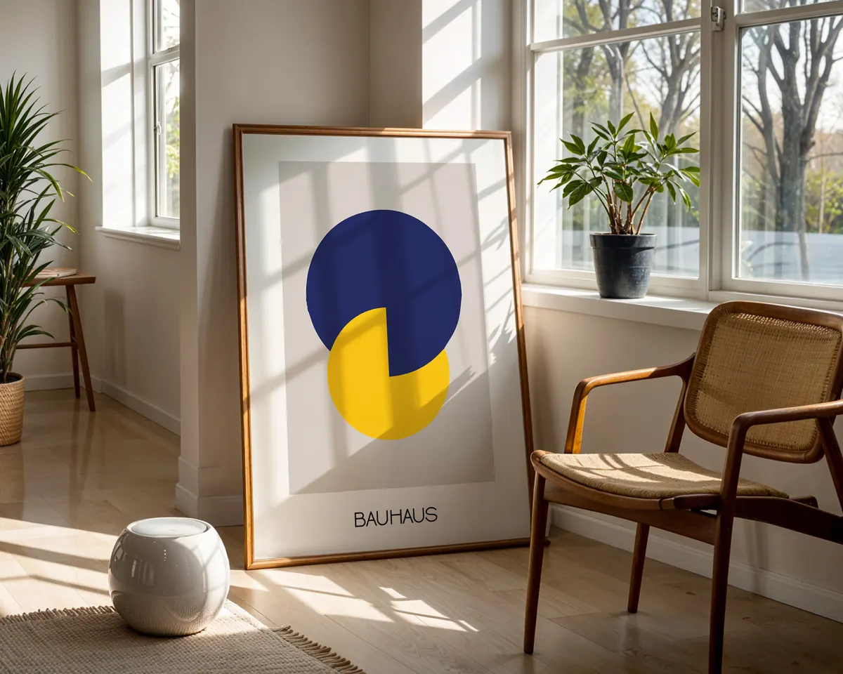 Modernist abstract poster combining geometric forms and primary colours in the style of European avant-garde design. — photo 5