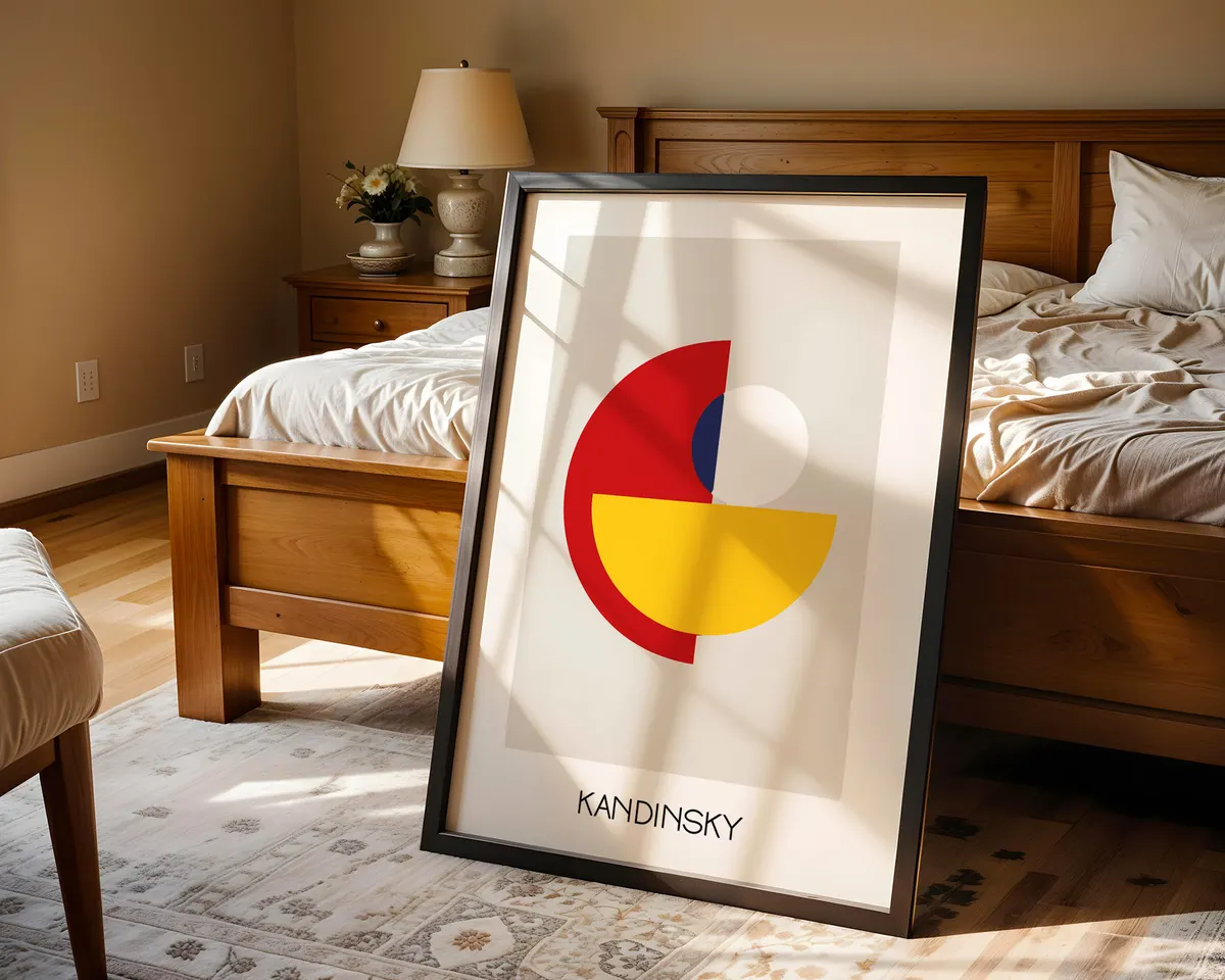 Geometric architecture-inspired modernist poster with clean structural forms and a primary colour palette. — photo 4