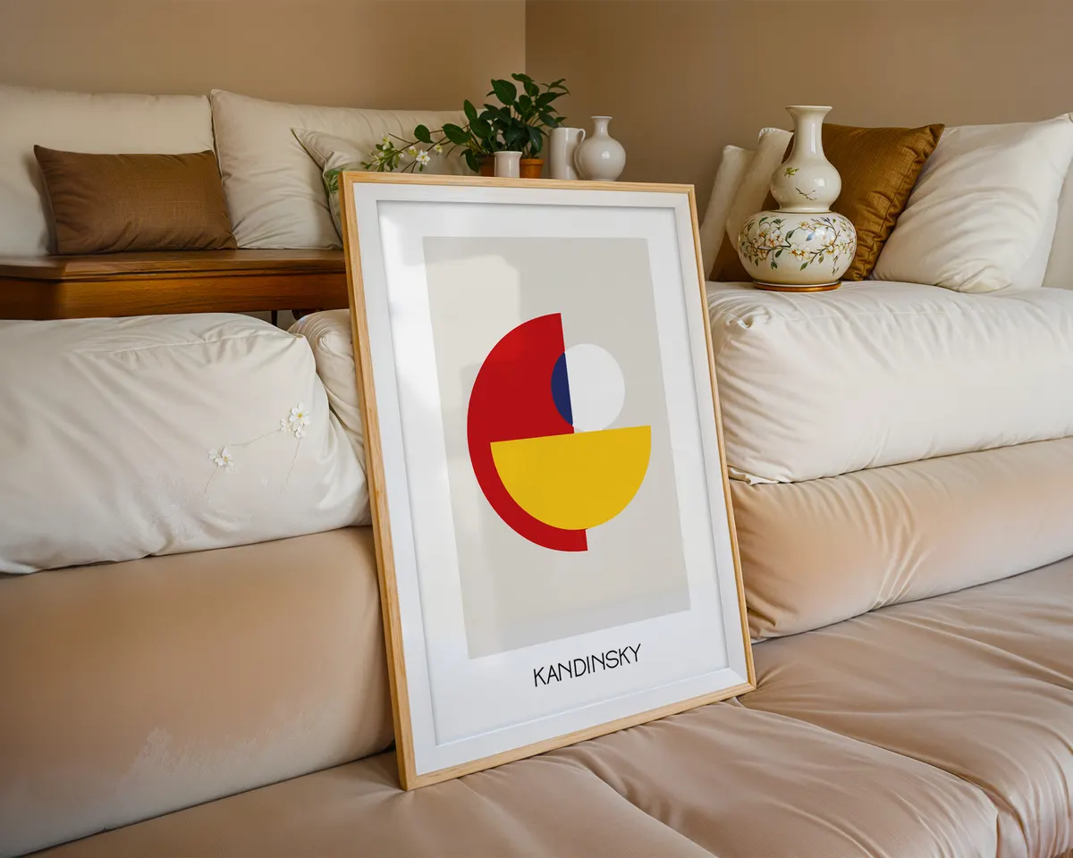 Geometric architecture-inspired modernist poster with clean structural forms and a primary colour palette. — photo 6