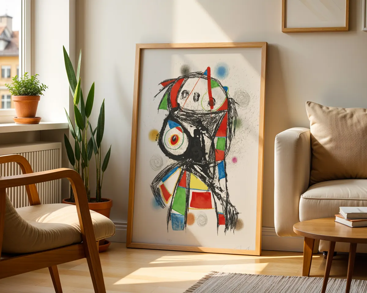 Playful surrealist constellation poster with biomorphic star forms and organic lines in bold contrasting colours. — photo 2