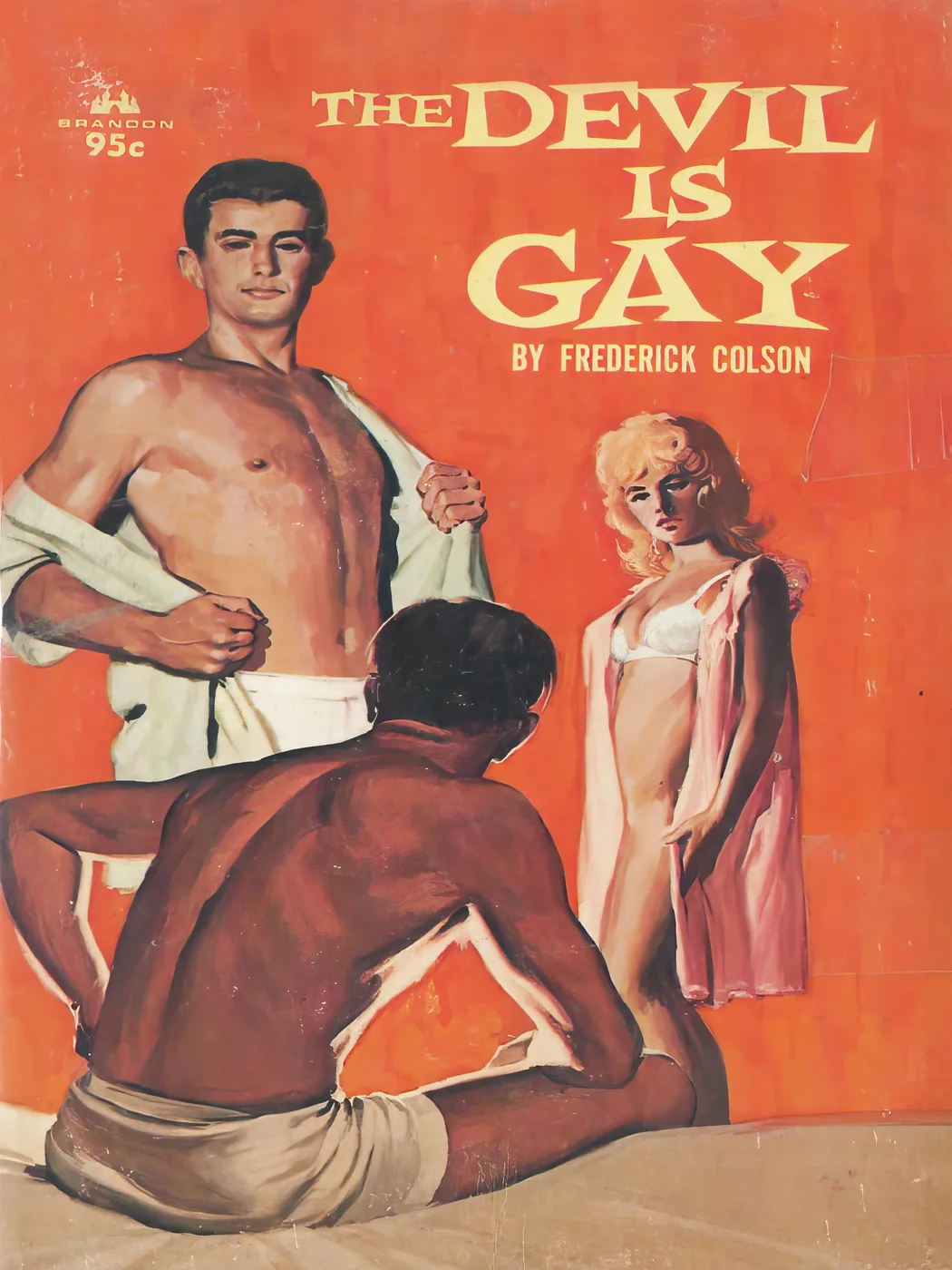 Bold camp queer statement poster reading Devil is Gay with provocative typography and imagery.