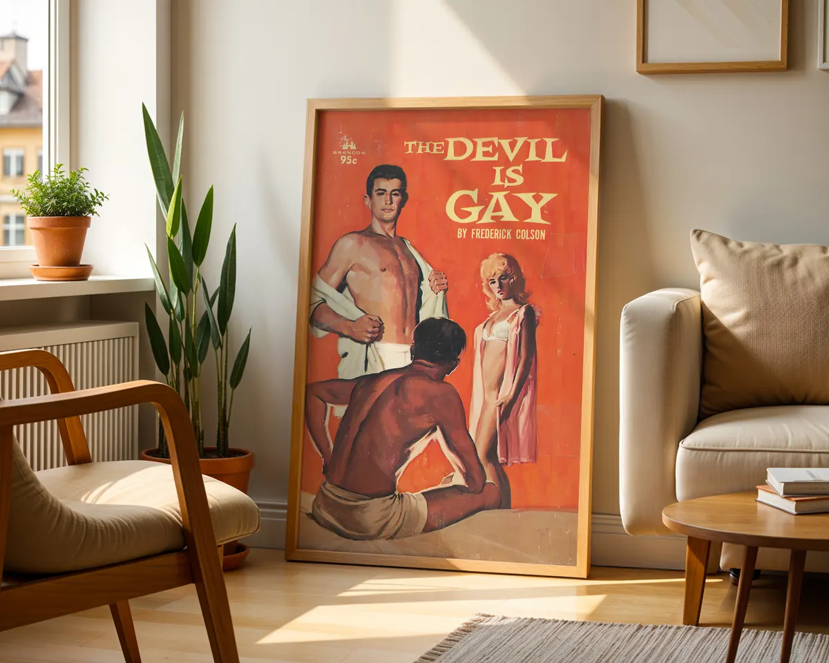 Bold camp queer statement poster reading Devil is Gay with provocative typography and imagery. — photo 2