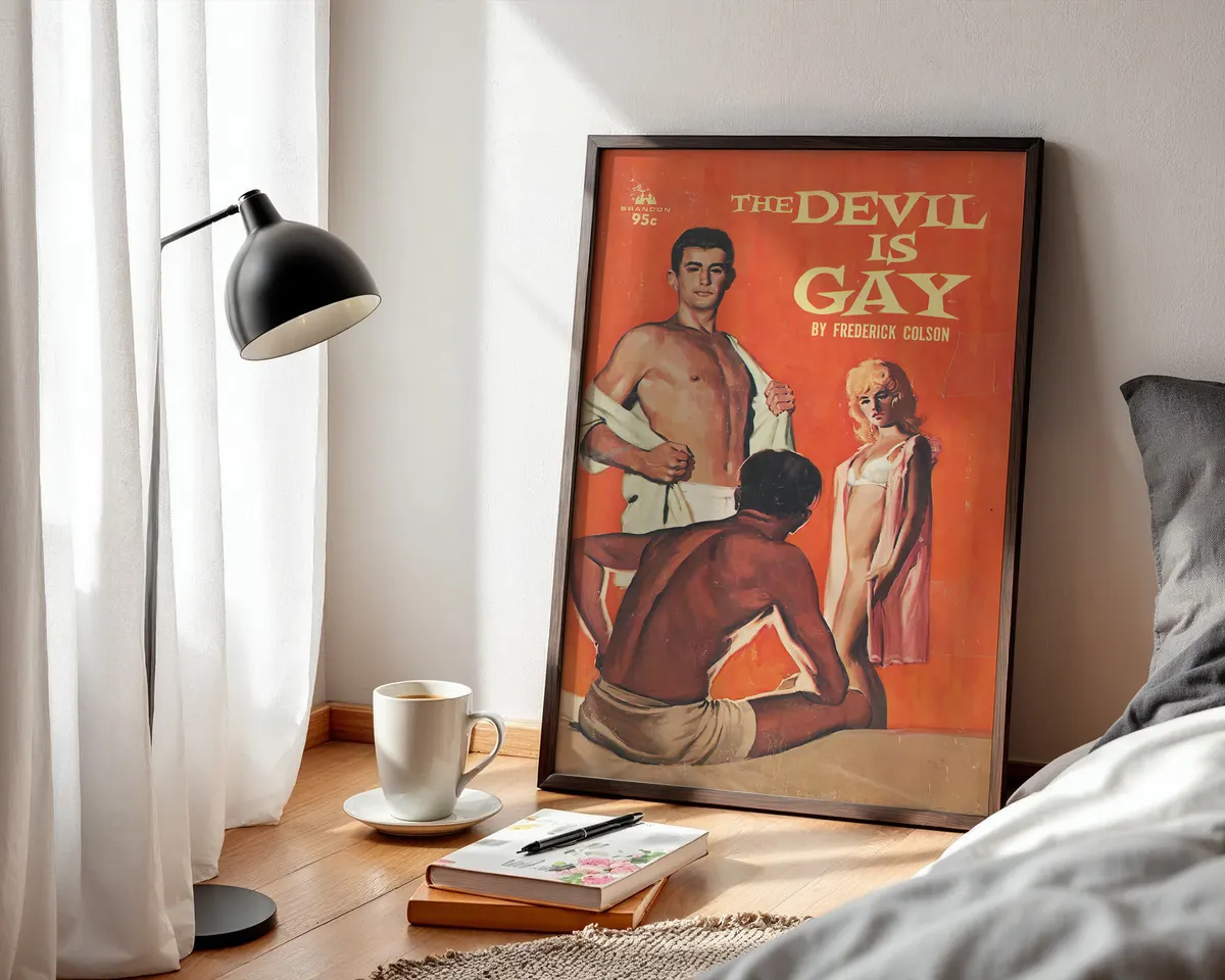 Bold camp queer statement poster reading Devil is Gay with provocative typography and imagery. — photo 3