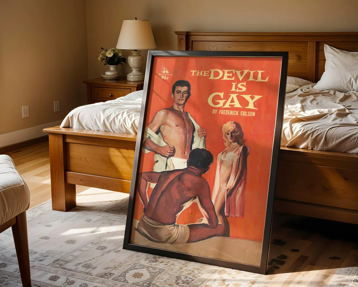 Bold camp queer statement poster reading Devil is Gay with provocative typography and imagery. — photo 4