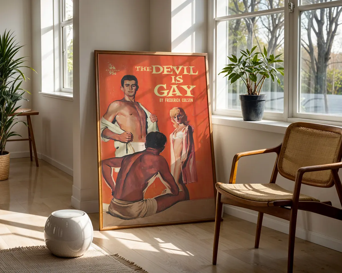 Bold camp queer statement poster reading Devil is Gay with provocative typography and imagery. — photo 5