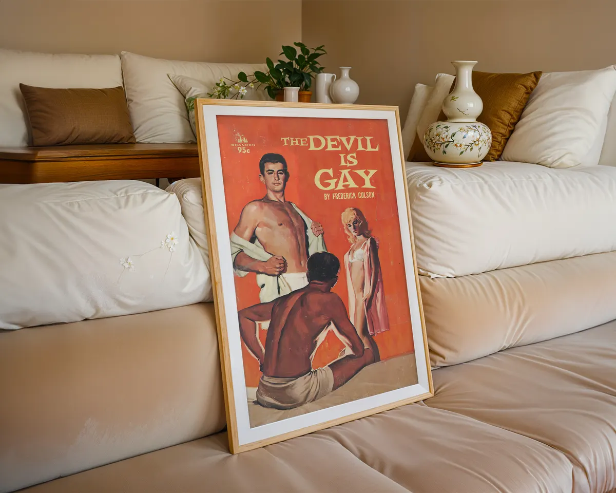 Bold camp queer statement poster reading Devil is Gay with provocative typography and imagery. — photo 6