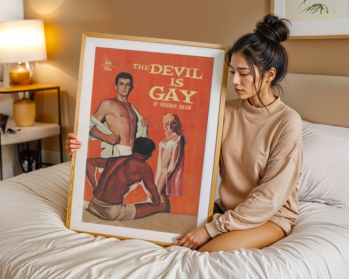 Bold camp queer statement poster reading Devil is Gay with provocative typography and imagery. — photo 7