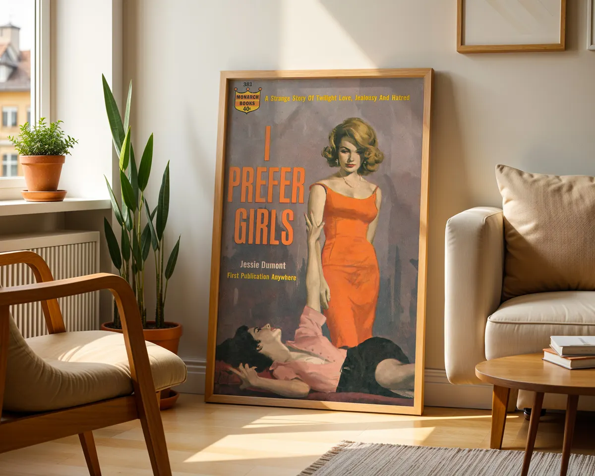 Bold typographic lesbian statement poster reading I Prefer Girls in a warm sapphic pride design. — photo 2