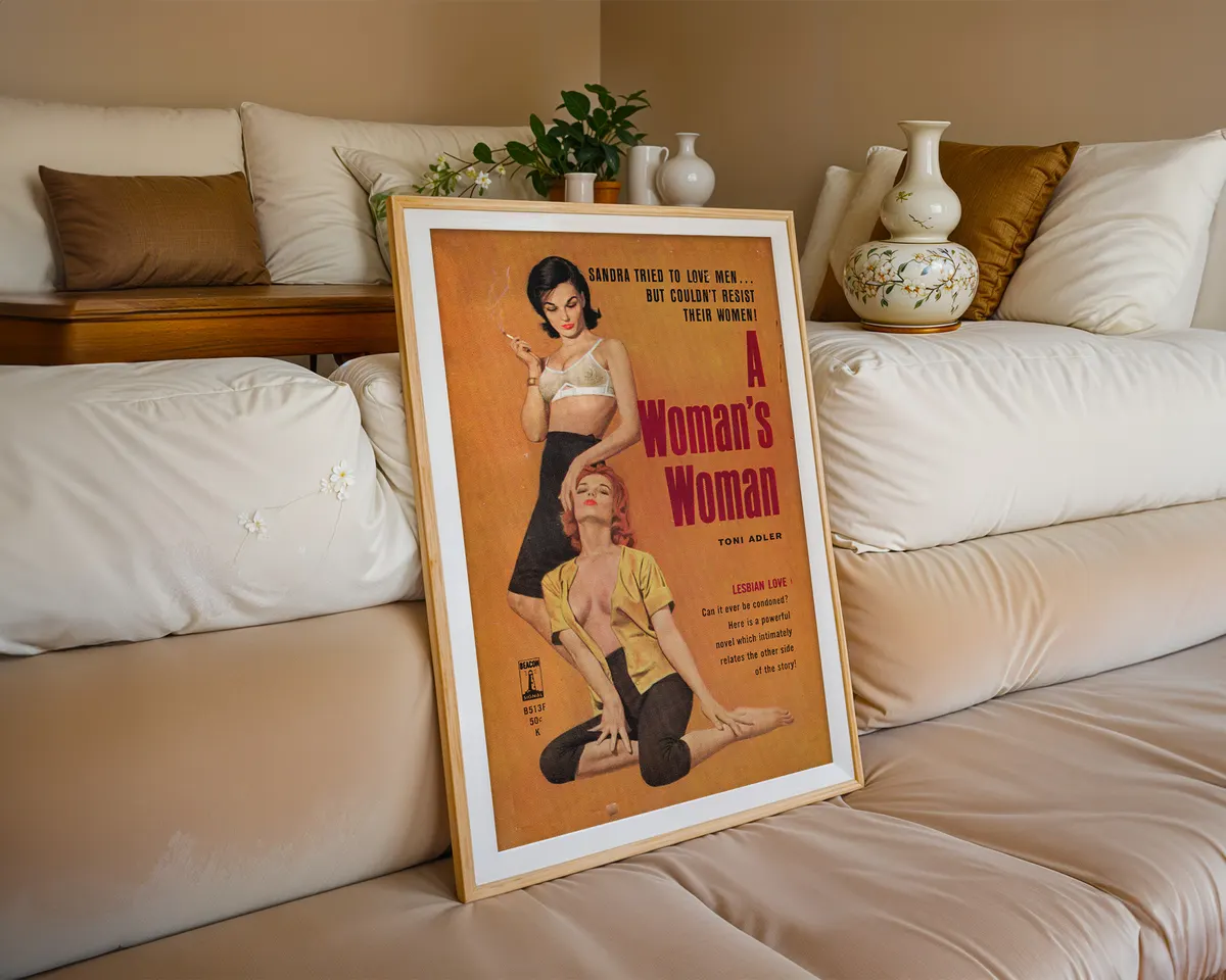 Warm sapphic statement poster reading A Woman's Woman in an elegant understated design. — photo 6
