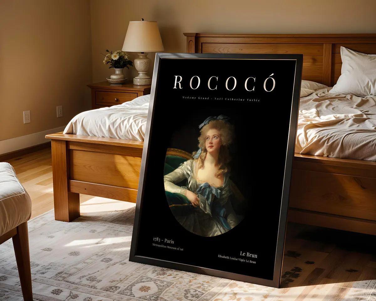French Baroque style classical art poster with a grand theatrical portrait composition in rich warm tones and dramatic light. — photo 4