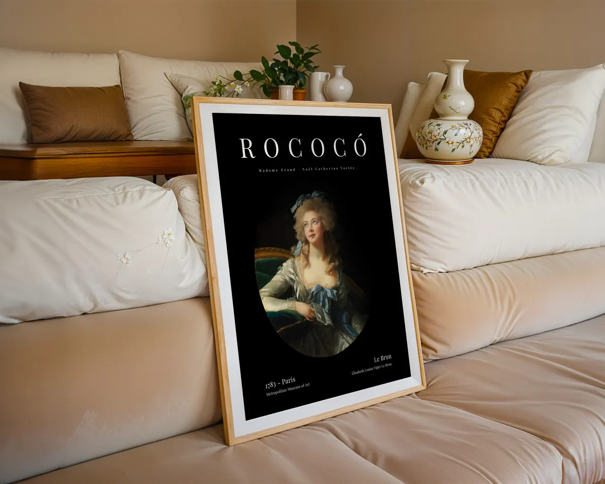 French Baroque style classical art poster with a grand theatrical portrait composition in rich warm tones and dramatic light. — photo 6